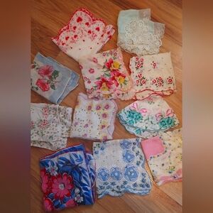 Pink and White Floral Scarves with Delicate Edges